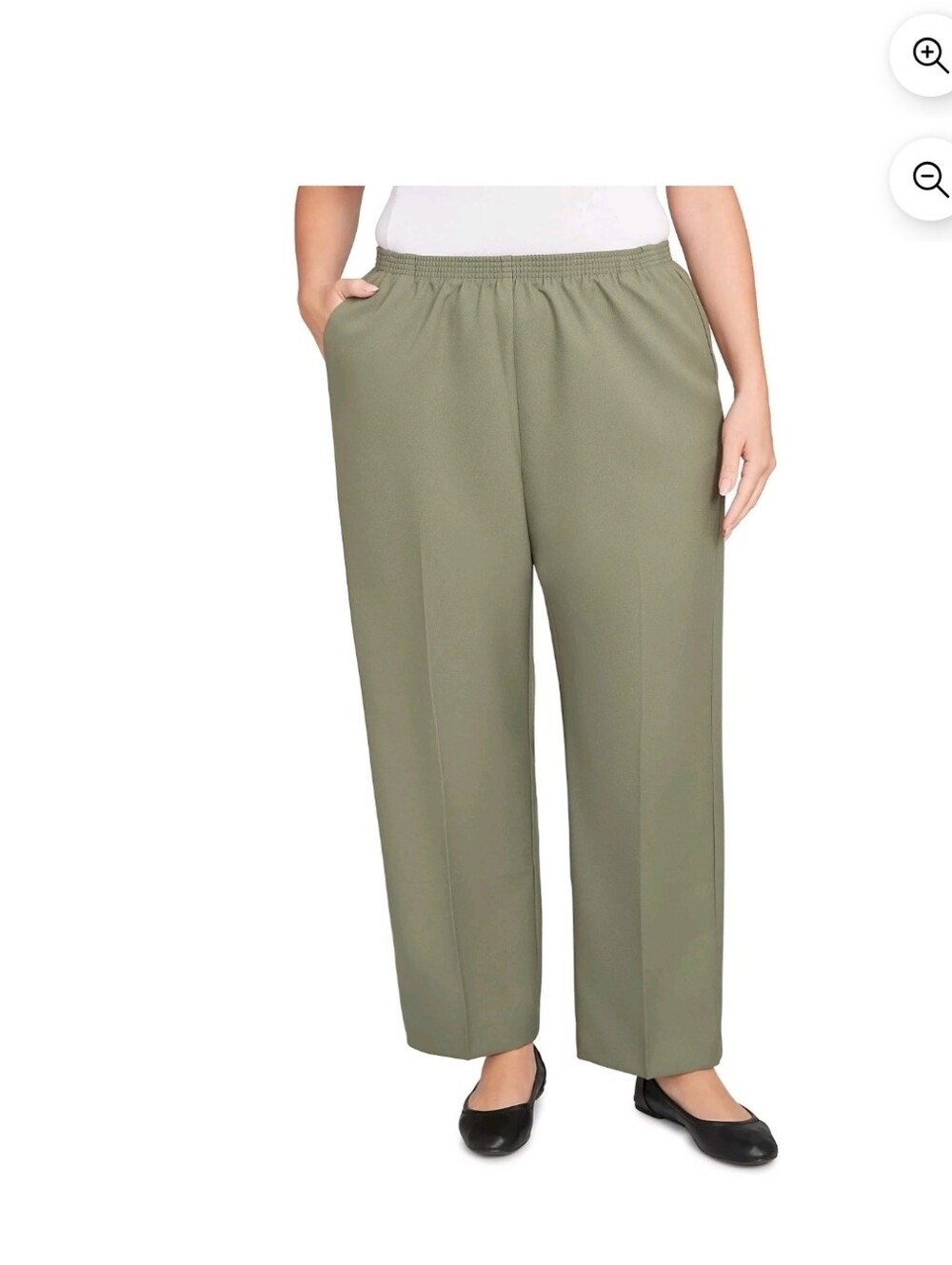 Alfred Dunner Womens Plus-Size Poly Accord Short Length Pant 20W Elastic Waist